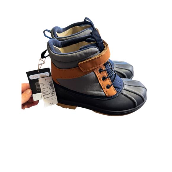 The Children’s Place Boys Winter Water Resistant Navy Snow Boots, Size 1 NWTs - Picture 2 of 13